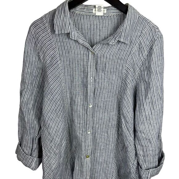 Artisanny 100% linen button down size large - Picture 2 of 4